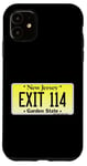 Coque pour iPhone 11 Sortie 114 de plaque d'immatriculation New Jersey NJ GSP Parkway