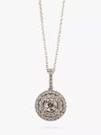 E.W Adams 18ct White Gold Diamond Circle Halo Pendant Necklace