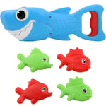 Banzai Shark Grabber Mould Free Bath Toys - Blue Shark with Teeth Biting Action