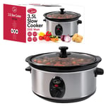 3.5 Litre Stainless Steel Slow Cooker Ceramic Inner Pot Kitchen Steamer 200W New