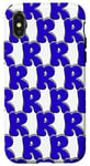 iPhone X/XS Letter R Capital Alphabet Monogram Initial Blue Nugets Font Case