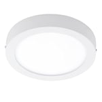 Eglo Connect Fueva-C Plafonnier Led Smart Home Matériau : Fonte de Métal, Plastique, Couleur : Blanc, Ø : 22,5 cm, Intensité Variable, Tons Blancs et Couleurs Réglables, Applique Murale