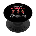 Groovy Christmas Office Party Dancing Outfits For Women PopSockets Adhesive PopGrip