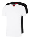 HUGO Mens Round Two-Pack of Crew-Neck T-Shirts in Stretch-Cotton Jersey