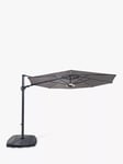 KETTLER Free Arm Tilt Canopy LED Light Freestanding Garden Parasol with Base, 3.3m