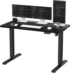 SANODESK QS 140x60cm Bureau Assis Debout Réglable en Hauteur avec Fonctions Mémoires, Bureau Debout Électrique Anti-Collision, Noir