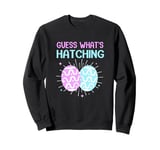 Gender Reveal Guess What's Hatching Pink And Blue Easter Egg Sweatshirt