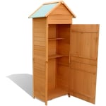 Armoire  de Jardin en Bois -  Rangement D'extérieur -  Résistante à l'eau - 79x49x190 cm - Marron