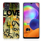 Samsung Deco Galaxy A31 kuoret - LOVE-kuvio Monivärinen