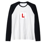 Learner Driver 17 Birthday L Plates Print Raglan Baseball Tee