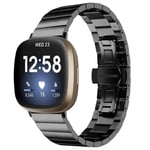 Fitbit Versa 3 Metal Watch Band - Sort