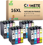 Comete,Marque Française-16Xl-16 Cartouches D'Encre Compatibles Avec Epson 16 Xl T1631 Stylo Plume-Pour Cartouche Epson Wf 2510 Workforce Wf 2010 2530 2540 (4 Noir Et 12 Couleur)