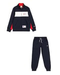 Champion Legacy Retro Sport B (306861) - Ultralight Soft Compact Powerblend Fleece High-neck Tracksuit, Navy/White (NNY/WHT), 3-4 years (XXS) Child FW24