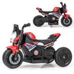 Costway Moto Électrique Enfants 6v, Conversion 2 Roues Ou 3 Roues, Effets Lumineux Et Sonores, Klaxon, Pour Enfants Max 3 Ans, Rouge