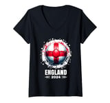 Womens England Tshirt for England Player Retro Boys England 2024 V-Neck T-Shirt