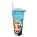 Disney Verre Récipient Frozen Avec Paille 2 IN 1 Snack Coupole 500 ML 1069