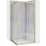 CABINE DE DOUCHE REA CITY BRUSH GOLD+ RECEVEUR DE DOUCHE SAVOY BLACK 90X90