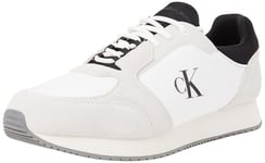 CK JEANS Men's Retro Sock Runner MG WMM YM0YM01152 Sneakers, White (Bright White/Oyster Mushroom/Black), 6.5 UK