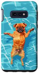 Coque pour Galaxy S10e Griffon de Bruxelles amusant dans l'eau de la piscine pour nager chien mignon maman papa