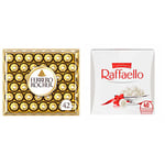 Ferrero Rocher Pralines, Chocolate Gift Box, Mother's Day Chocolates, Easter Gifts, Whole Hazelnut Covered in Milk Chocolate and Nut Croquante, Bulk Box of 42 (525g) & Raffaello Pralines