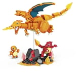 Jeu de construction Salameche Evolution - Mega Bloks - HFG06 - 313 pieces - Licence Pokémon