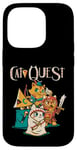 Coque pour iPhone 14 Pro Cat Quest RPG Hero Cats Jeu vidéo RPG Gamer Funny Cat