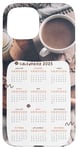 Coque pour iPhone 15 Calendrier mensuel 2025 Date Nouvel An drôle femmes hommes