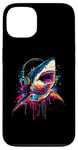 Coque pour iPhone 13 Great White Shark Lovers Casque audio Pop Art Funny Shark