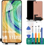 Pour Xiaomi 11 Lite 5g Ne Écran De Remplacement Pour Mi 11 Lite Écran Lcd Pour Xiaomi 11 Lite 5g Ne Écran Tactile Digitizer Assemblée 2107113sg (Noir)