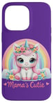 iPhone 14 Pro Max White Unicorn Pink Mane Pastel Rainbow Floral Cloud Case