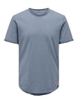 ONLY & SONS Men's Onsbenne Longy SS Tee Nf 7822 Noos T-Shirt, Flint Stone, XL