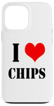 Coque pour iPhone 13 Pro Max J'aime chips de pommes de terre I Love Chips