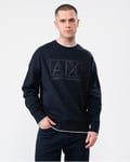 Armani Exchange Mens Large AX Outline Logo Sweatshirt - Navy - Size Large