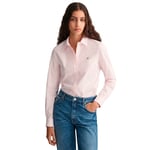 Gant Slim Stretch Oxford Skjorta Med Långa ärmar Rosa 42 Kvinna