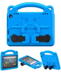 Dadanism Case for All-New Kindle Fire HD 8 Tablet(10th Gen 2020 Release) and Fire HD 8 Plus 2020 Release, Shockproof EVA Kids-Friendly Heavy Duty Convertible Stand Cover - Blue