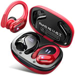 Wireless Earbuds Sport, Bluetooth 5.3 Headphones, Wireless Earphones 75H Playtime and HiFi Stereo Sound with Mic, IP7 Waterproof, Dual LED Display in Ear EarHooks, USB-C, Headsets for Sport, Running