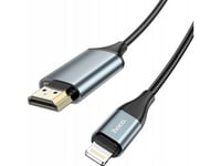 Kabelis Hoco Ua15 Lightning To Hdmi 2.0M Pilkas