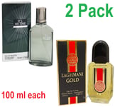 2 x Men's Designer Perfume Its my time, Laghmani Gold EDT Gents Aftershave 100ml