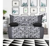 Banquette lit BZ STARFLEX CALIFORNIA 2 tissu trendy gris