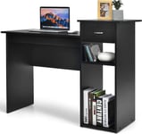 Bureau Informatique Table de lOrdinateur en MDF avec Tiroir et 2 Compartiments de Rangement Ouvert pour Bureau Salle dEtude