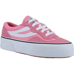 Superga 3041 Revolley Colorblock Platform Leather WoMens Pink/White Trainers material_leather1 - Size UK 5