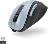 Souris Ergonomique sans Fil, 6 Boutons, 2,4 GHz, BlueWave, 800/1200/1600 dpi, Souris Optique sans Fil, Souris Ergonomique, pour Ordinateur Portable/PC, Batterie, droitier, Bleu Polaire