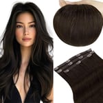 RUNATURE Extension Clip Cheveux Naturel Marron Extension Cheveux Naturel Humain à Clip Brun Foncé Extension Cheveux Clip Naturel Remy Hair 12 Pouces/30cm 3 Pièces/50g #2