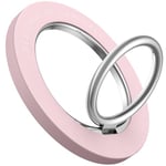 Magnetic Phone Ring Holder for MagSafe - Lamicall 360 Rotating Phone Grip [Removable & Wireless Charging Friendly] for iPhone 16 15 14 13 12 Pro/Pro Max/Plus/Mini, Others with Iron Plate - Pink