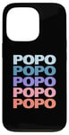 Coque pour iPhone 13 Pro Funny Modern Repeated Text Design Popo Grandpa Granddad