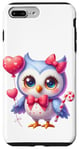 Coque pour iPhone 7 Plus/8 Plus Hibou Saint Valentin Coeur Rouge Amour Bonbon Menthe Poivrée Oiseau