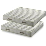 Nuits D'or - Lot de 2 Matelas 90x190 Tissu avec Bambou Naturel Mousse hr 35 Kg/m3 - 21 Cm Soutien Ferme + 2 Oreillers à Mémoire de Forme + 2 Protèges