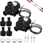 2 PCS Pompe a Eau 12v, Mini Pompe à Eau Submersible Moteur Sans Balais 800l/h 5m Mini pompe à eau submersible sans balais - - Pour bassin, aquarium,