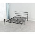 Cadre de Lit pour Matelas 90x190 cm en Metal Moderne + Solide Sommier en Metal - Adulte ou Enfant couleur Noir - Damien epaisseur du Metal +/- 0,75 mm