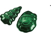 Berlinger Haus Set Of 2 Christmas Baking Molds Santa Claus Christmas Tree Berlinger Haus Bh-6949